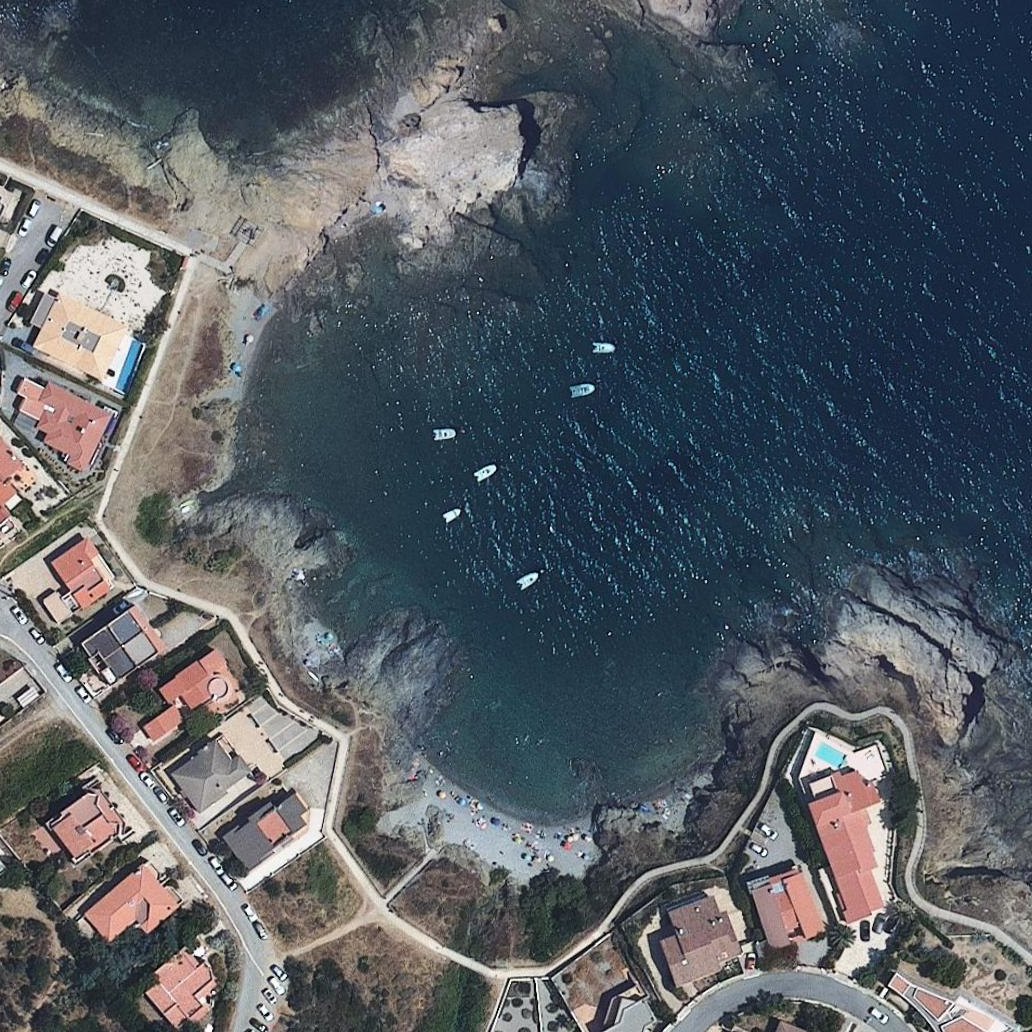 Aerial map of Platja de Vaquers