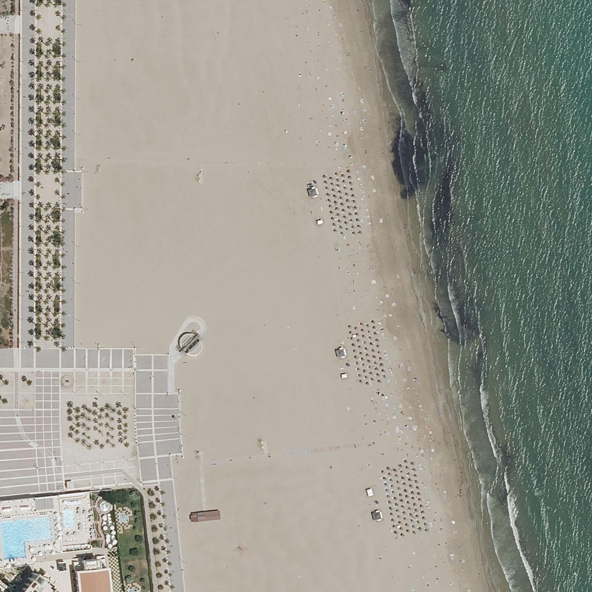 Aerial map of Platja del Cabanyal