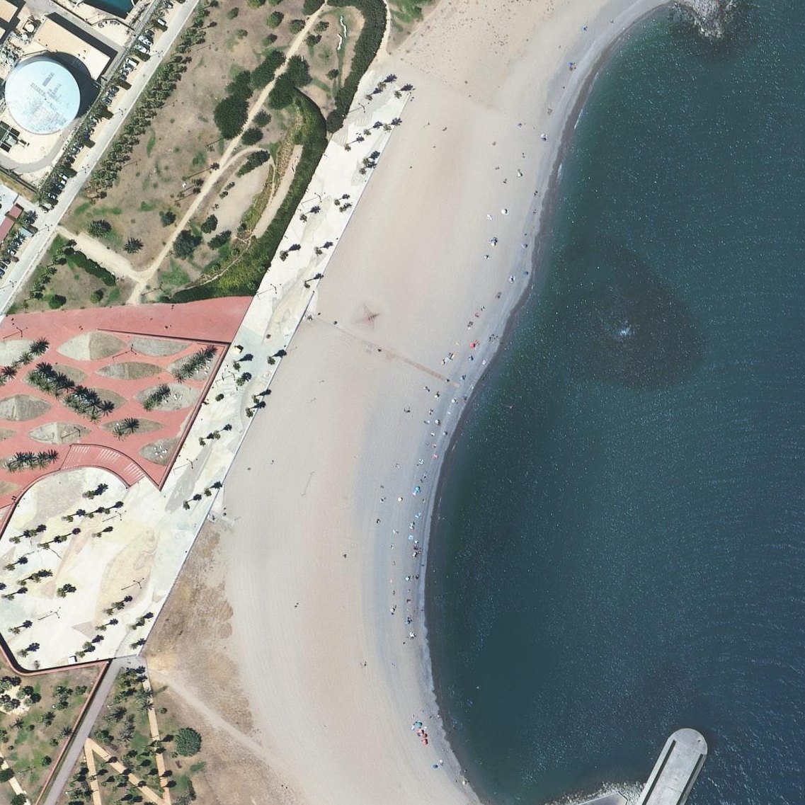 Aerial map of Platja del Fòrum