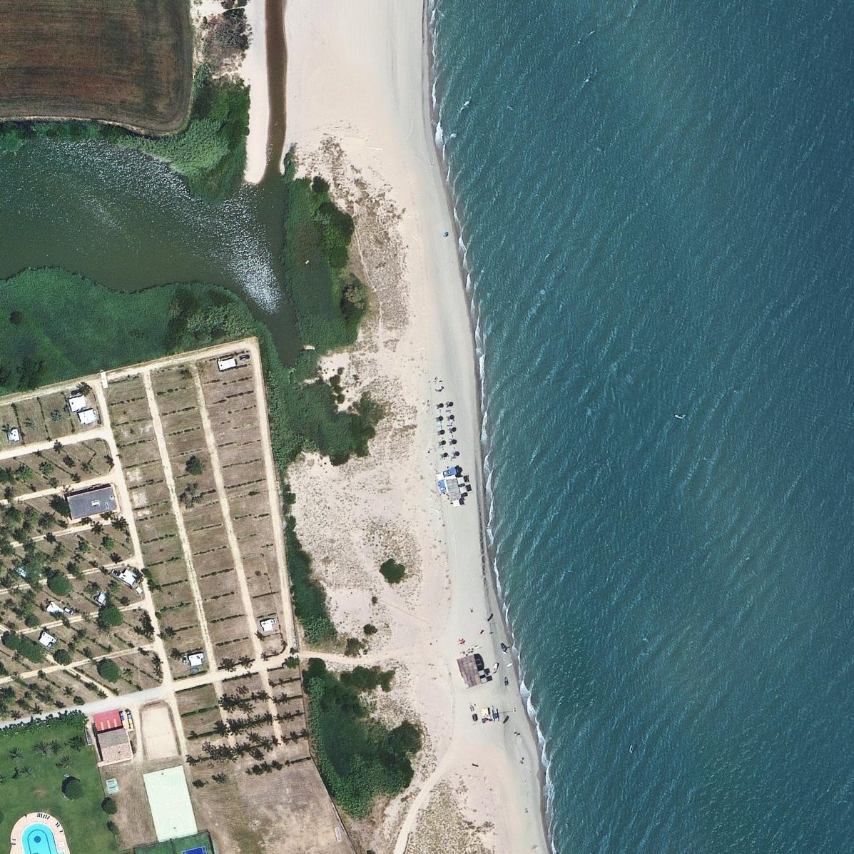 Aerial map of Platja del Grau