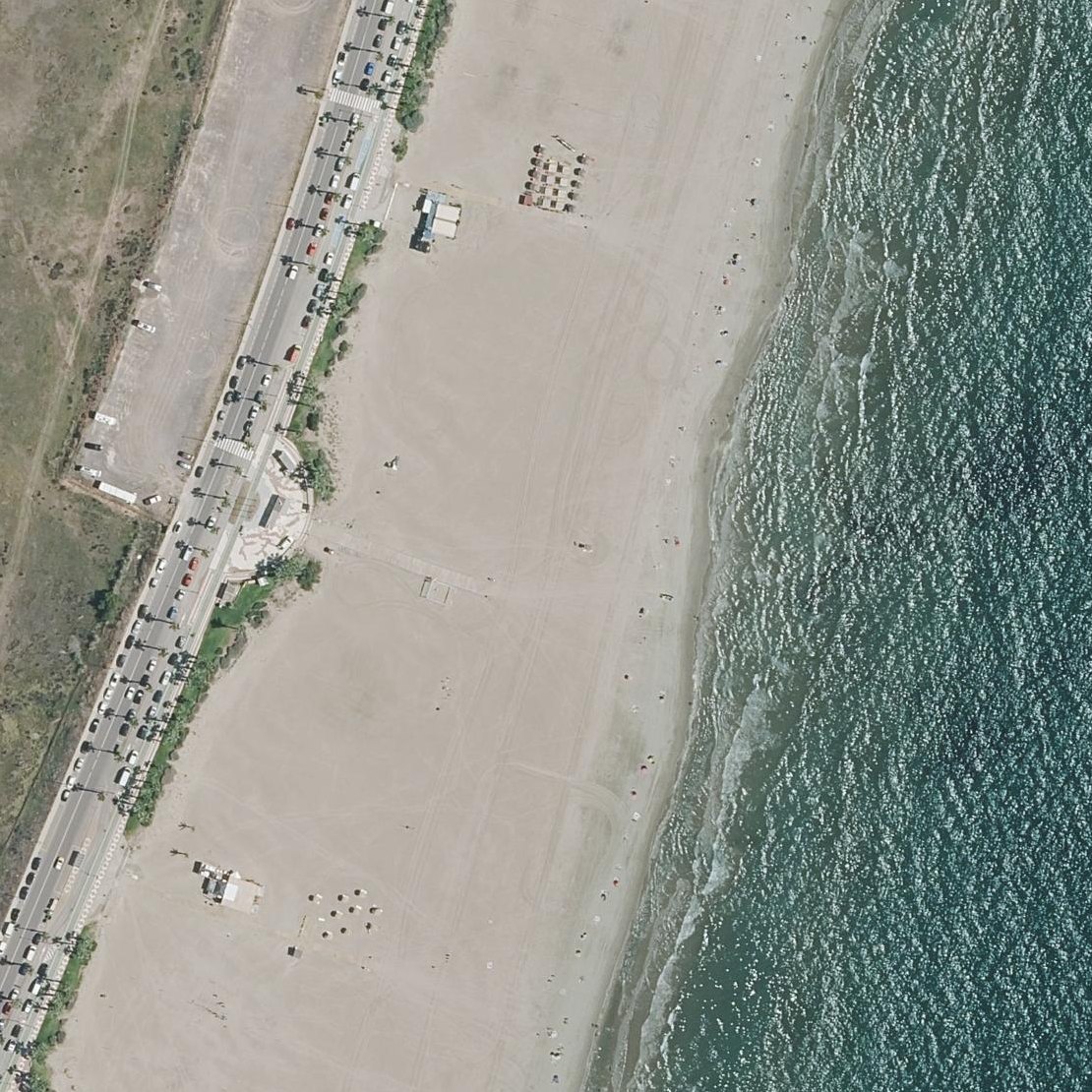 Aerial map of Platja del Gurugú