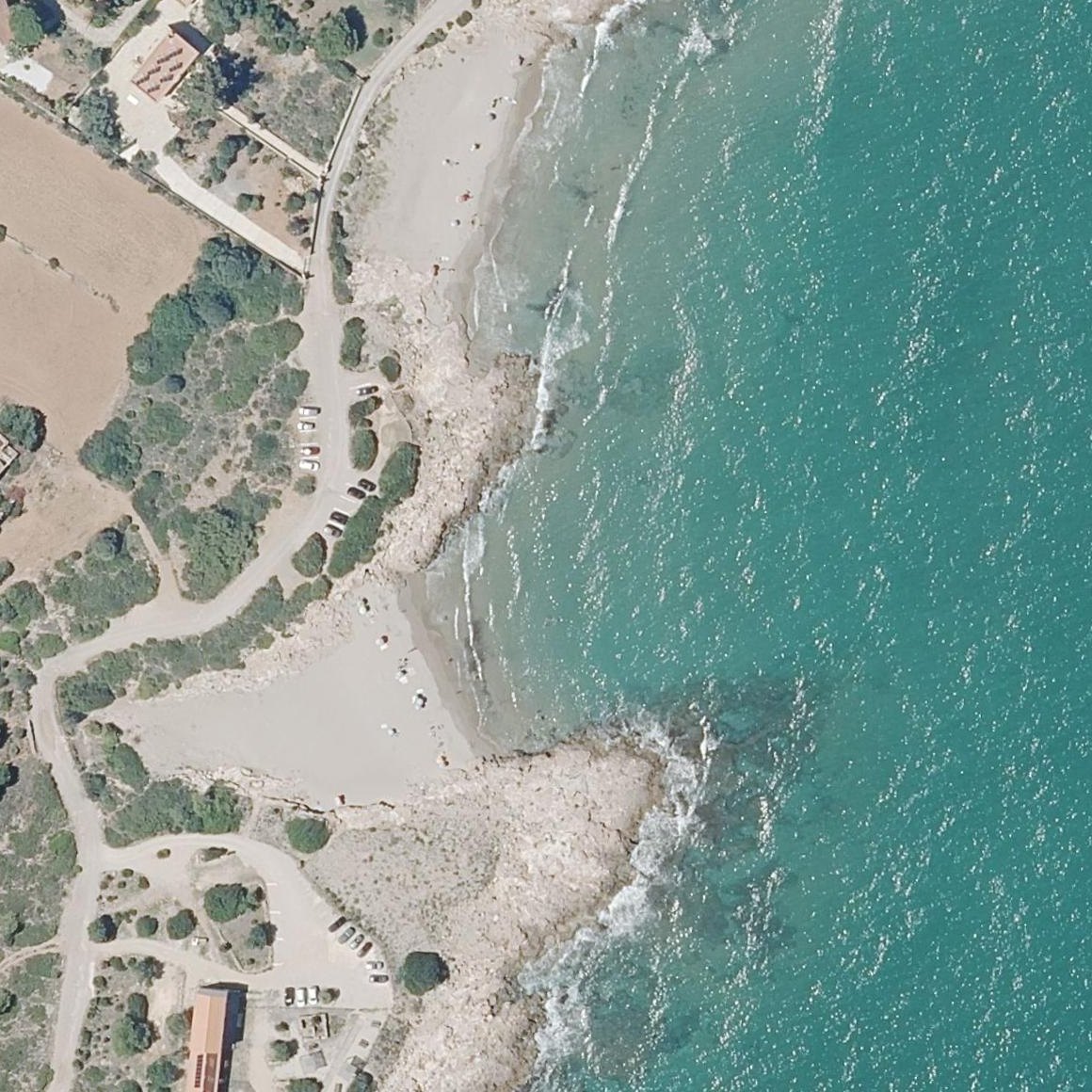 Aerial map of Platja del Pebret