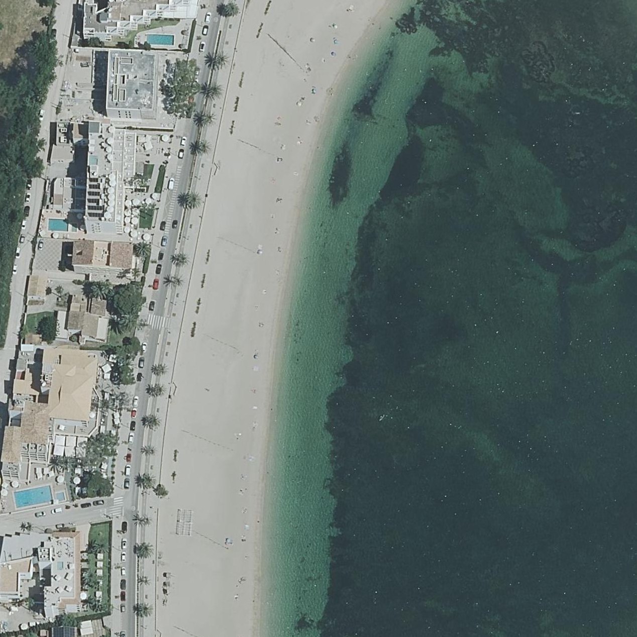 Aerial map of platja del Port de Pollença