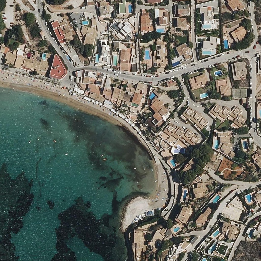 Aerial map of Platja del Portet de Moraira