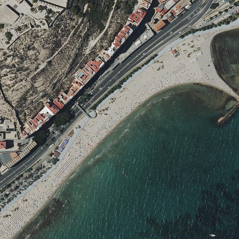 Aerial map of Platja del Postiguet