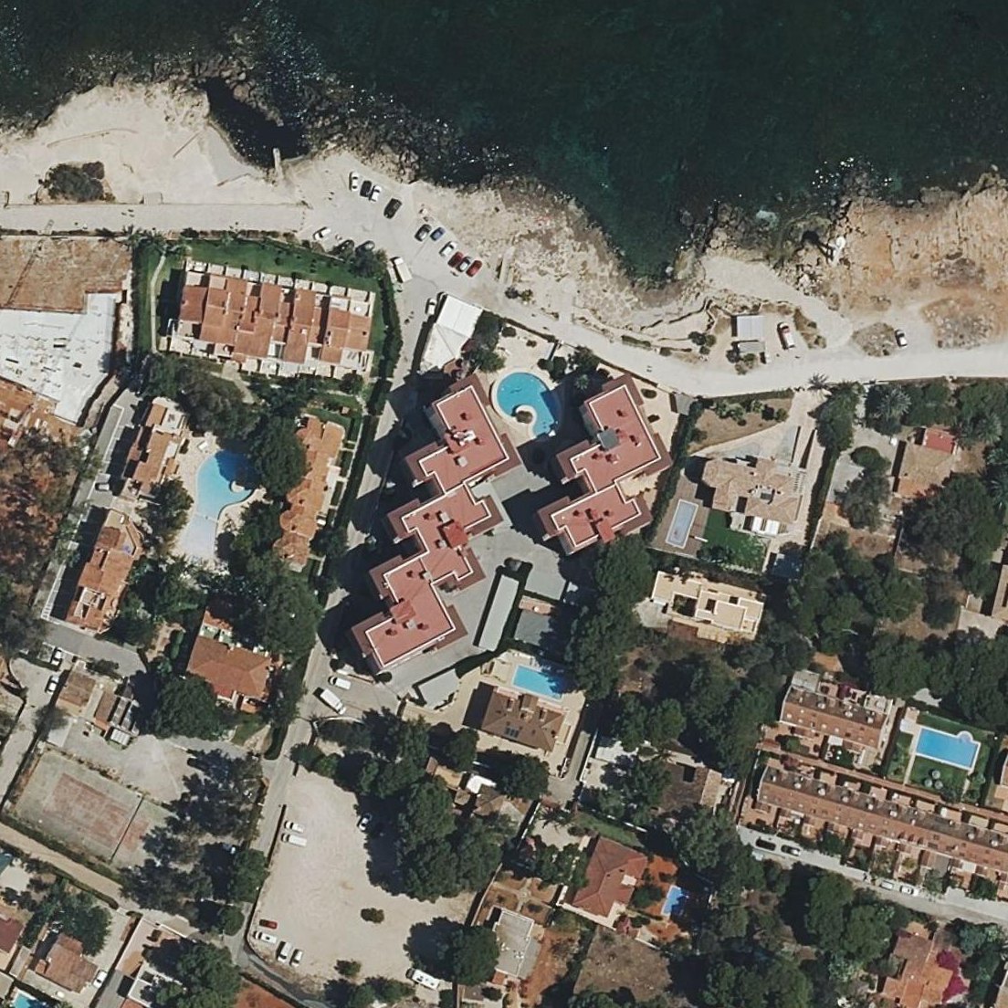 Aerial map of Platja del Trampolí