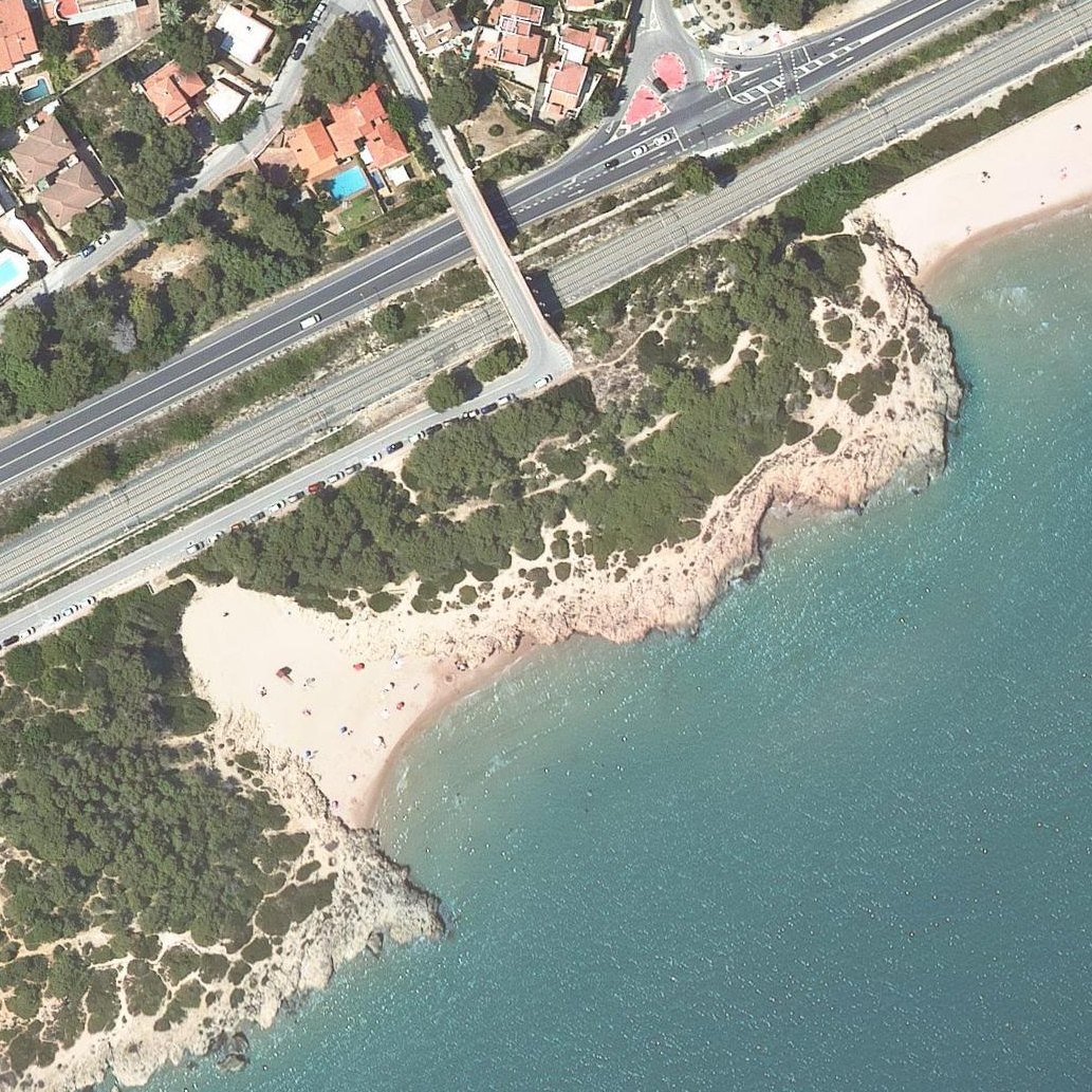 Aerial map of Platja dels Capellans