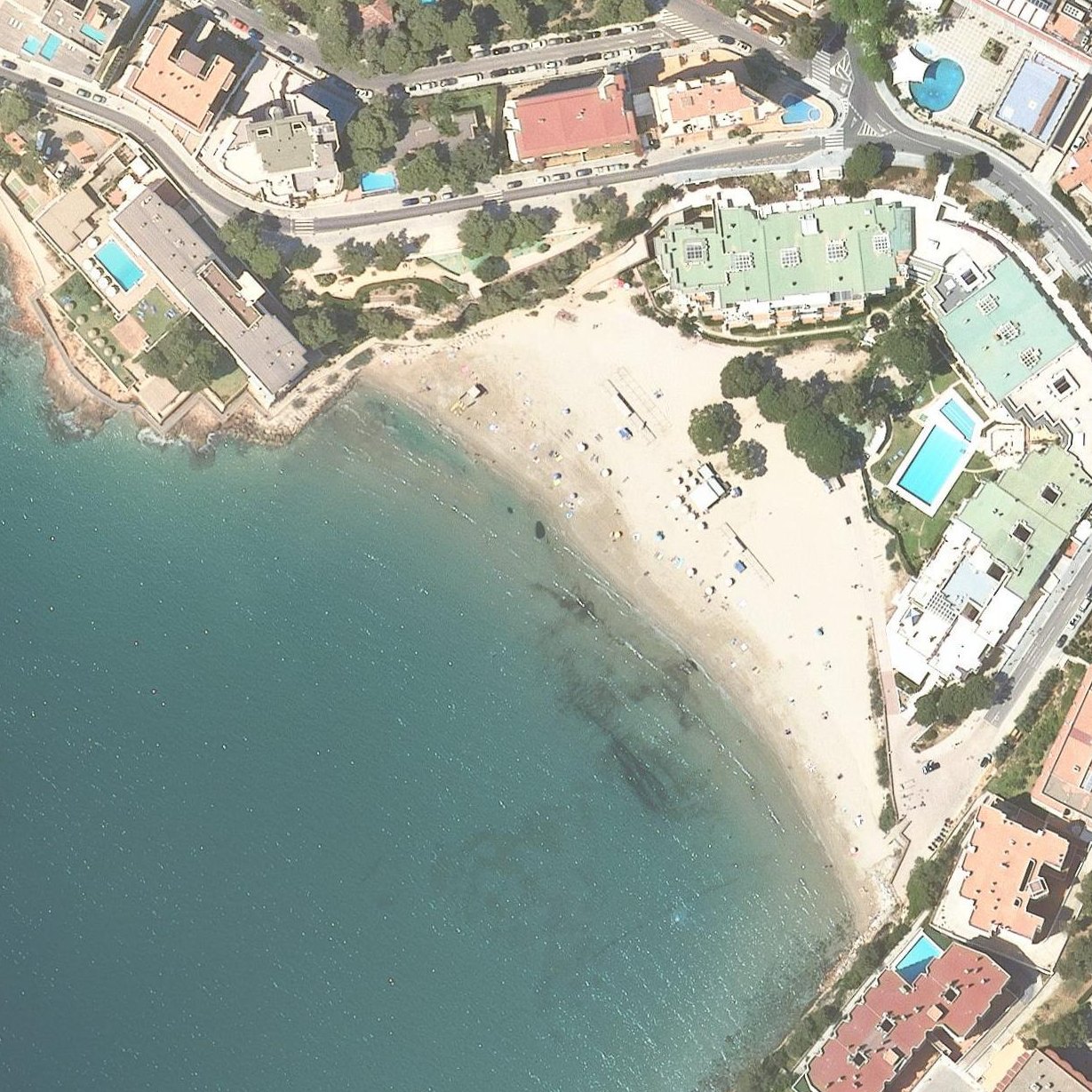 Aerial map of Platja dels Capellans
