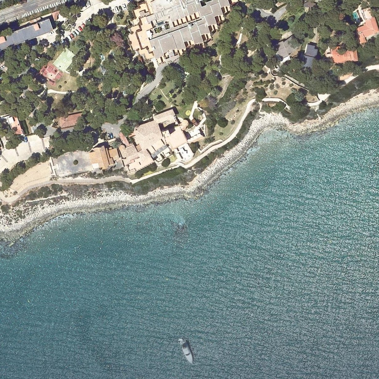 Aerial map of Platja dels Capellans