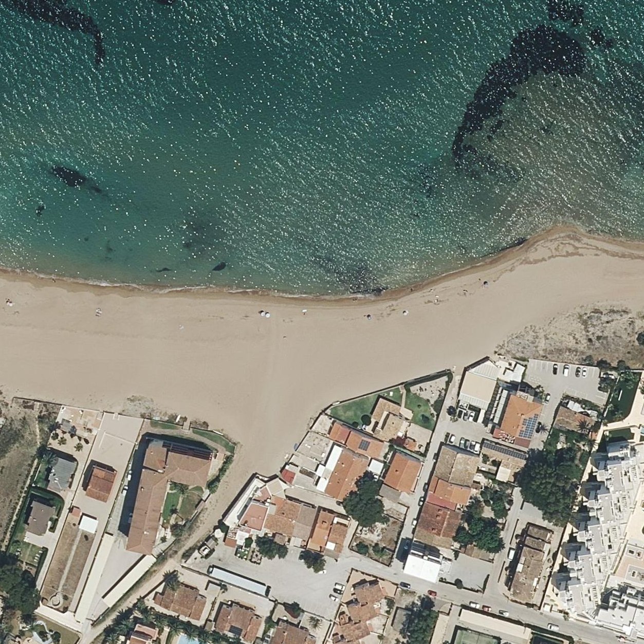 Aerial map of Platja dels Molins