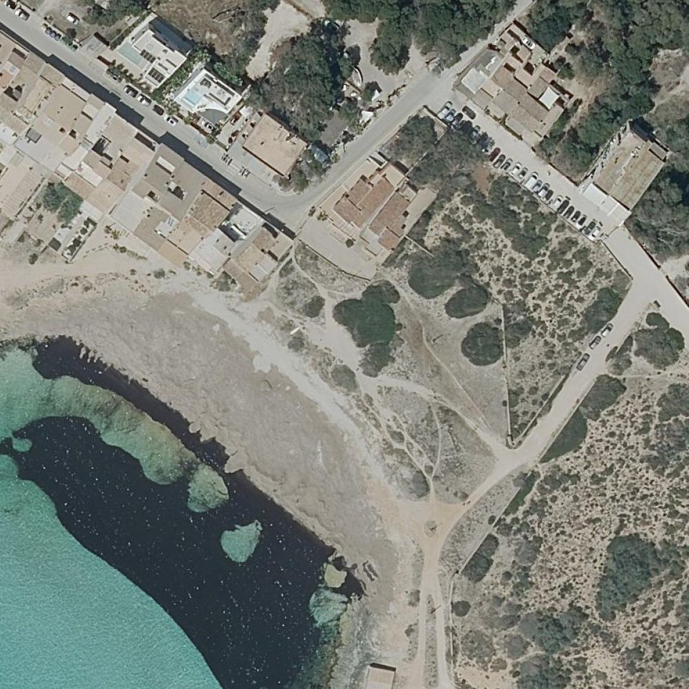 Aerial map of Platja des freu