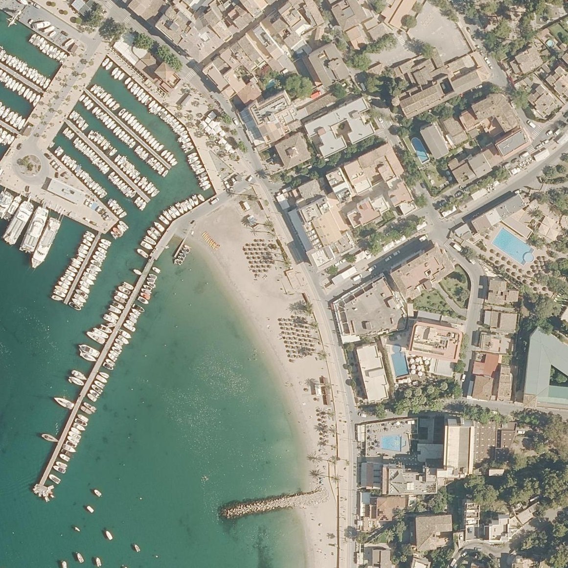 Aerial map of Platja des Traves