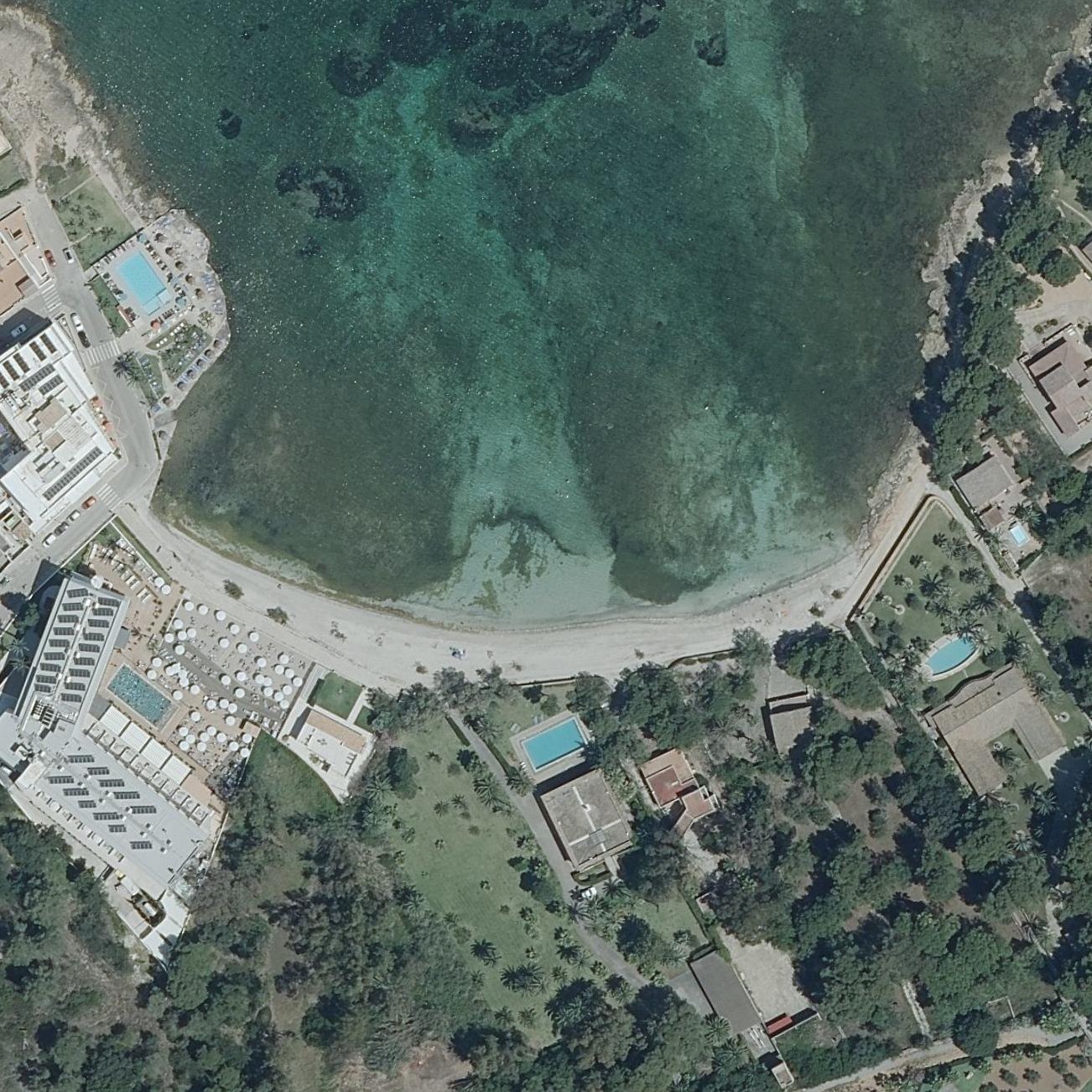 Aerial map of Platja Es Morer Vermell