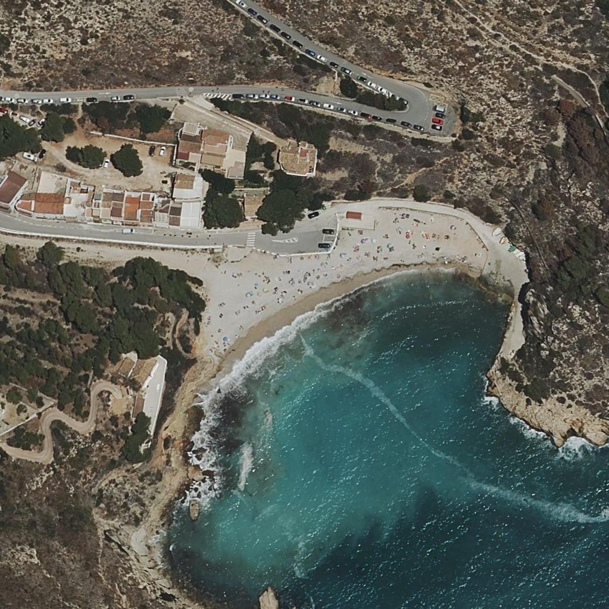 Aerial map of Platja Granadella