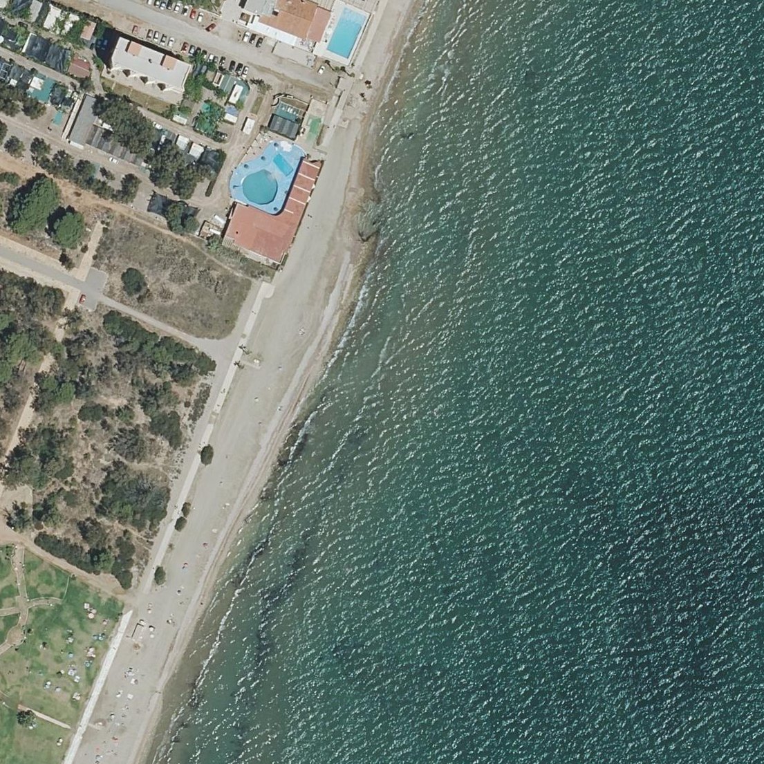 Aerial map of Platja les Amplaries