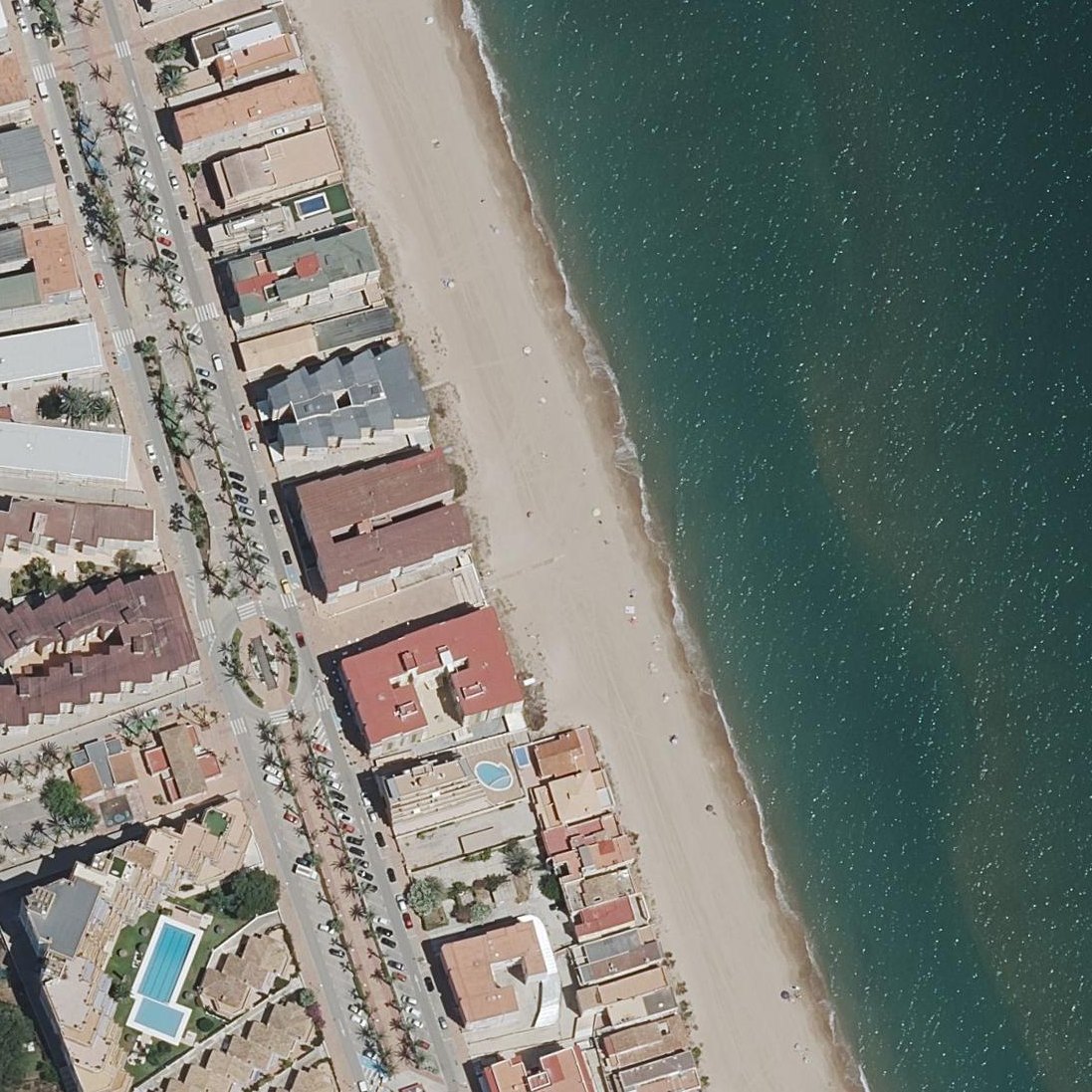 Aerial map of Platja Tavernes de la Valldigna