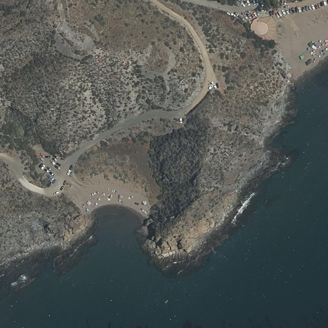 Aerial map of Playa Baño de las Mujeres