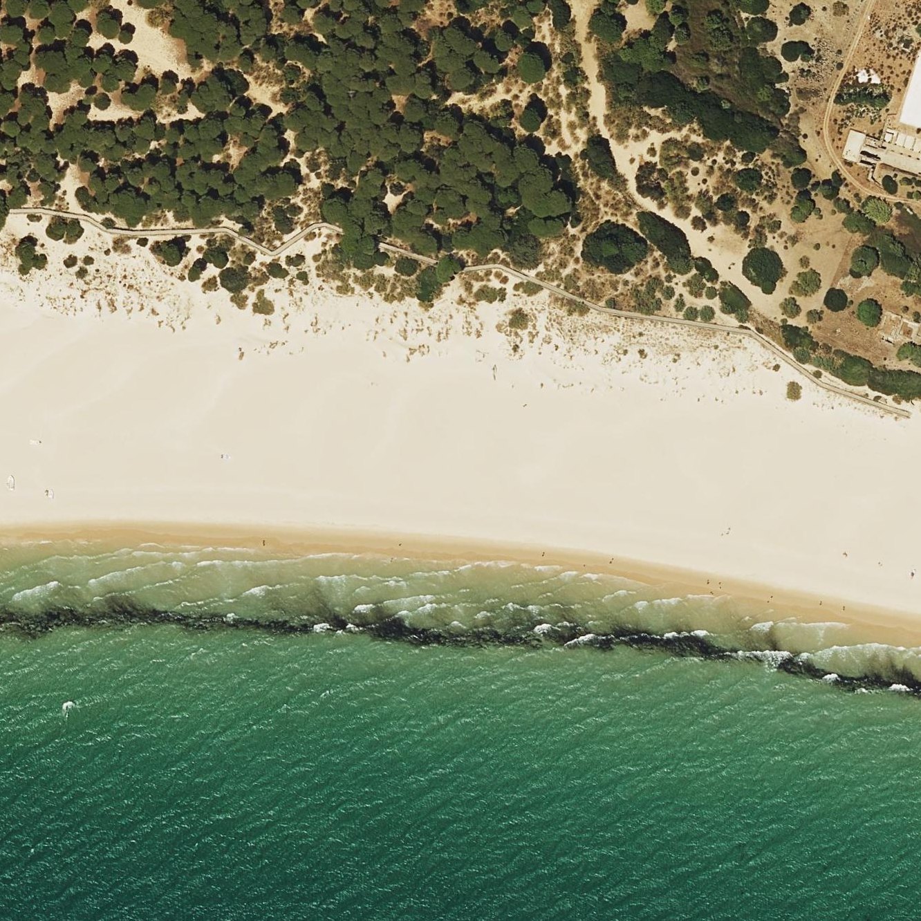 Aerial map of Playa Bolonia