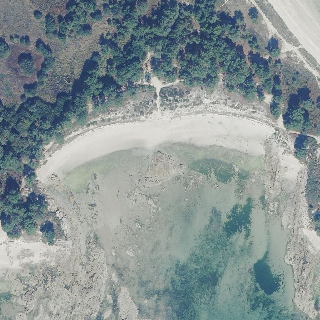 Aerial map of Playa de A Lameira