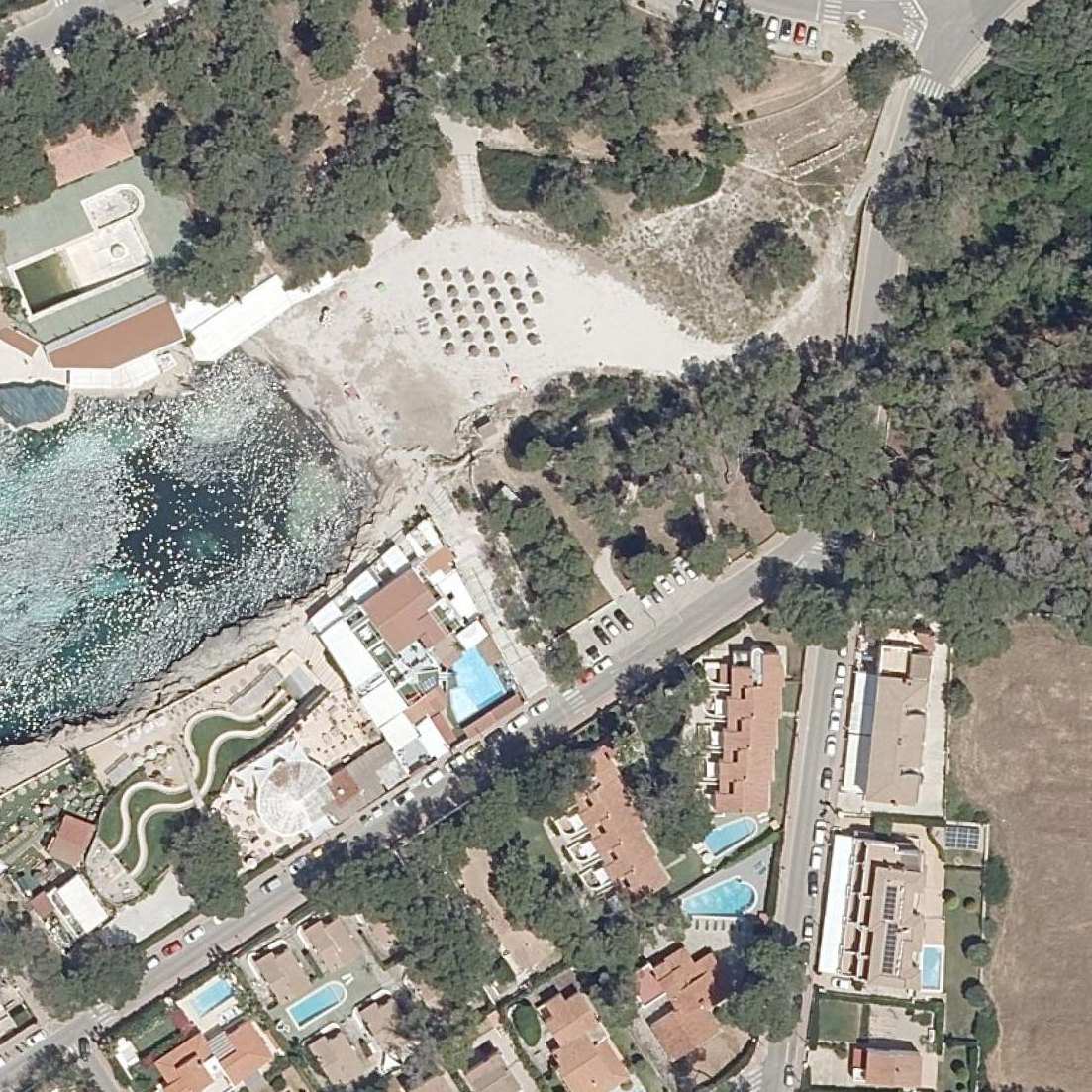 Aerial map of Playa de Cala Blanca