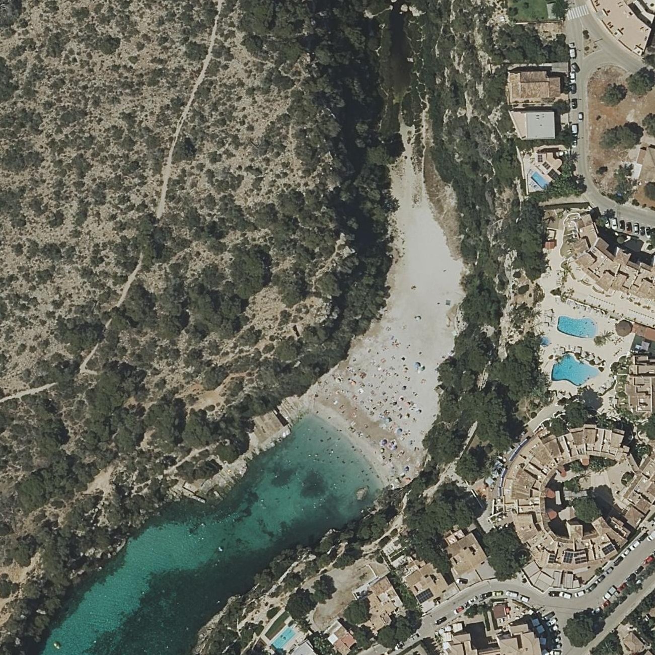 Aerial map of Playa de Cala Pi