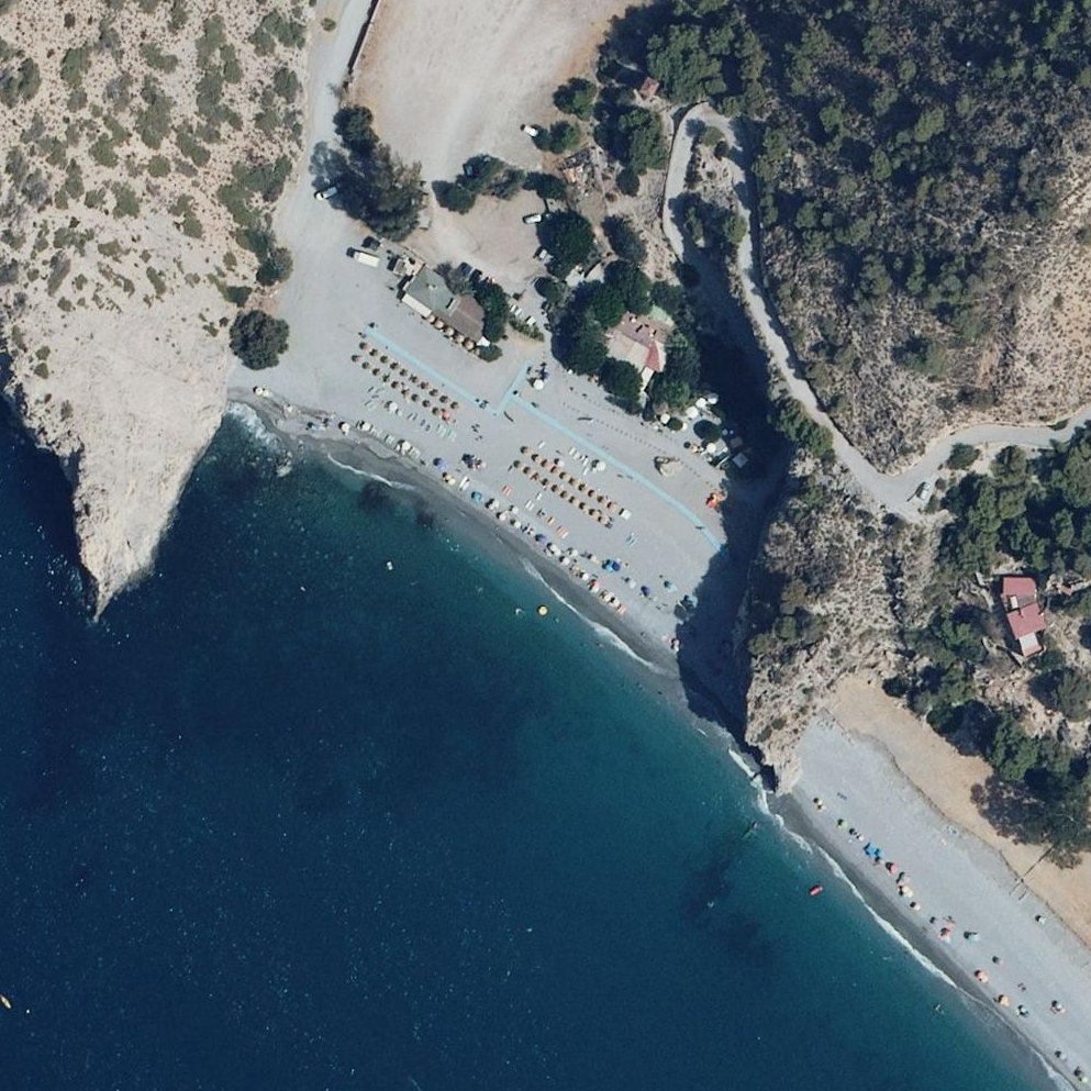 Aerial map of Playa de Cantarriján nudista/ Cantarriján Beach nudist