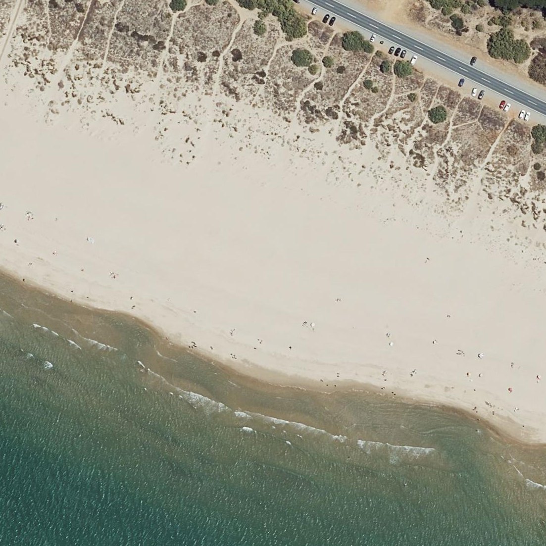 Aerial map of Playa de la Bota