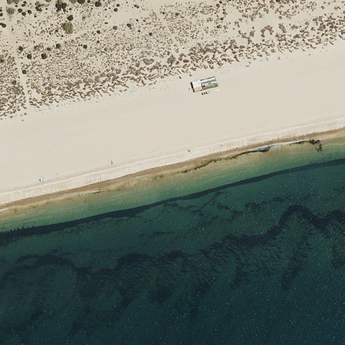 Aerial map of Playa de la Casita Azul