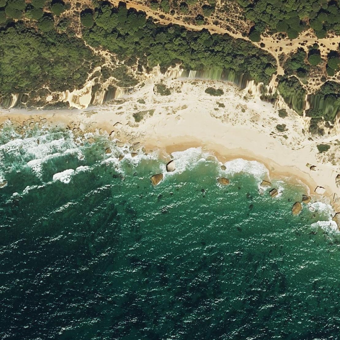 Aerial map of Playa de la Cortina