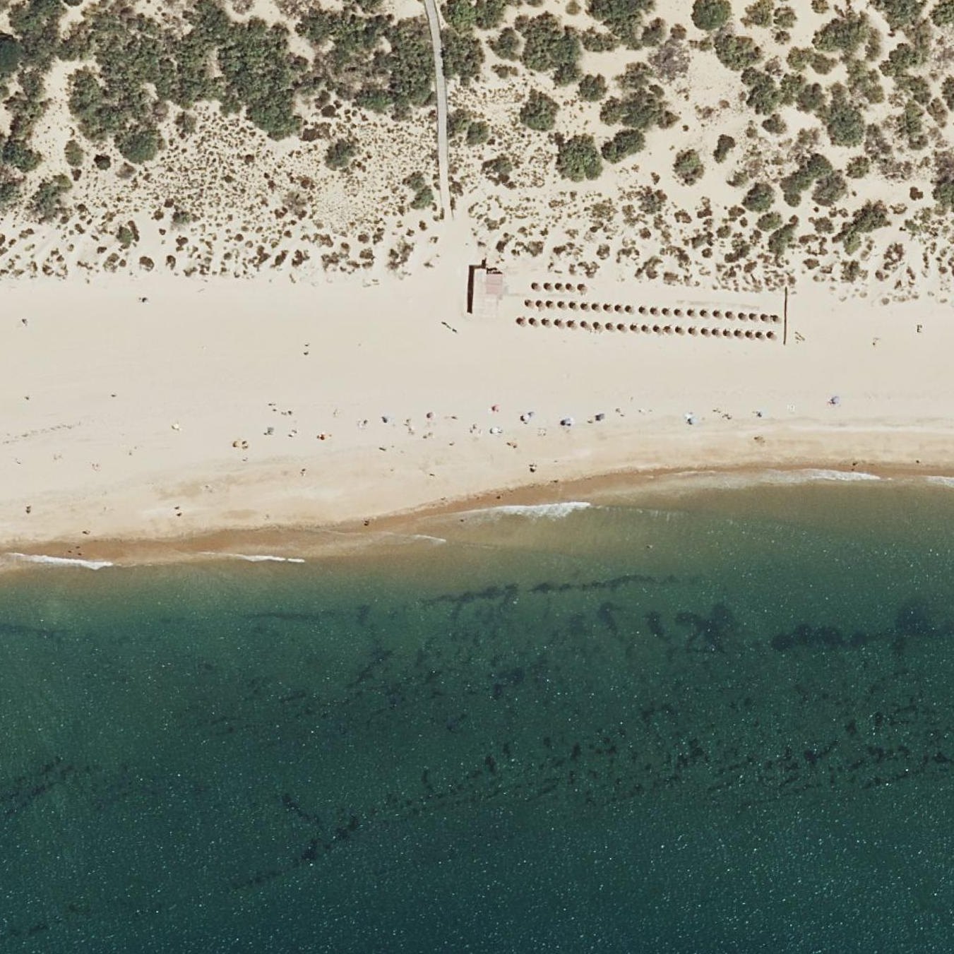 Aerial map of Playa de la Flecha de Nueva Umbría