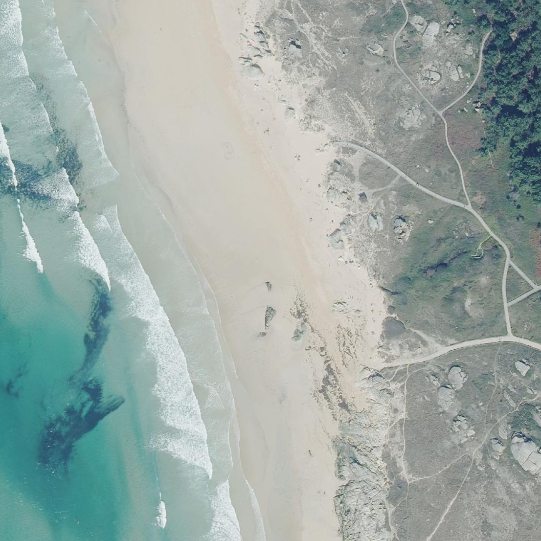 Aerial map of Playa de la Lagoa
