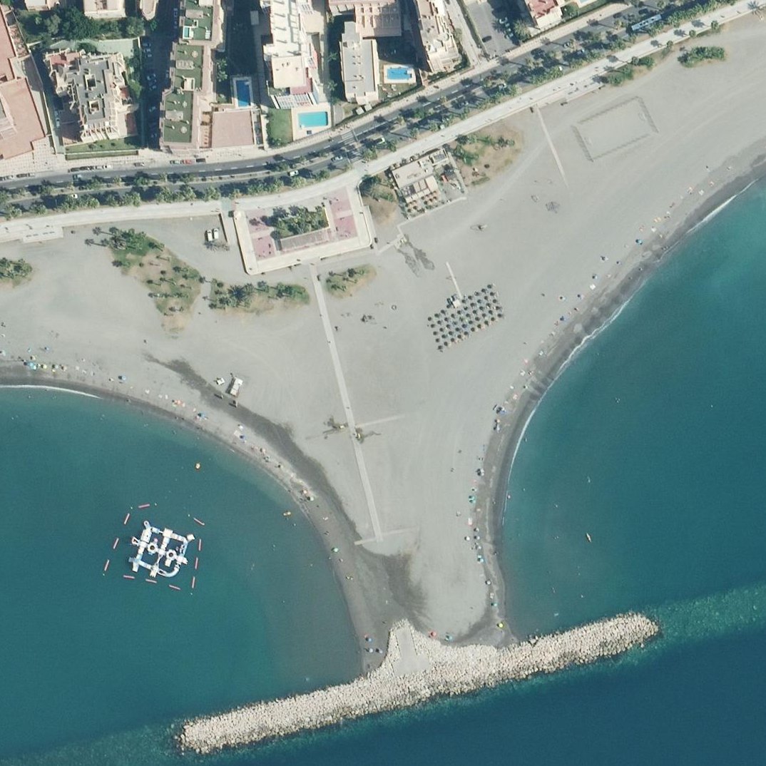 Aerial map of Playa de la Malagueta (Málaga)