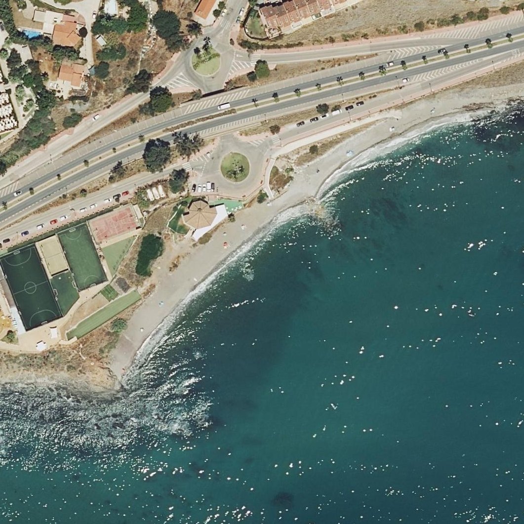 Aerial map of Playa de la Morera O la Perla