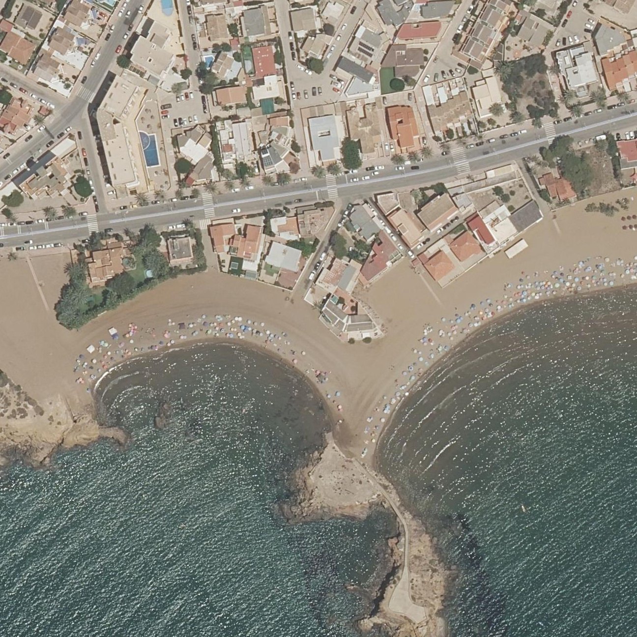 Aerial map of Playa de la Pava