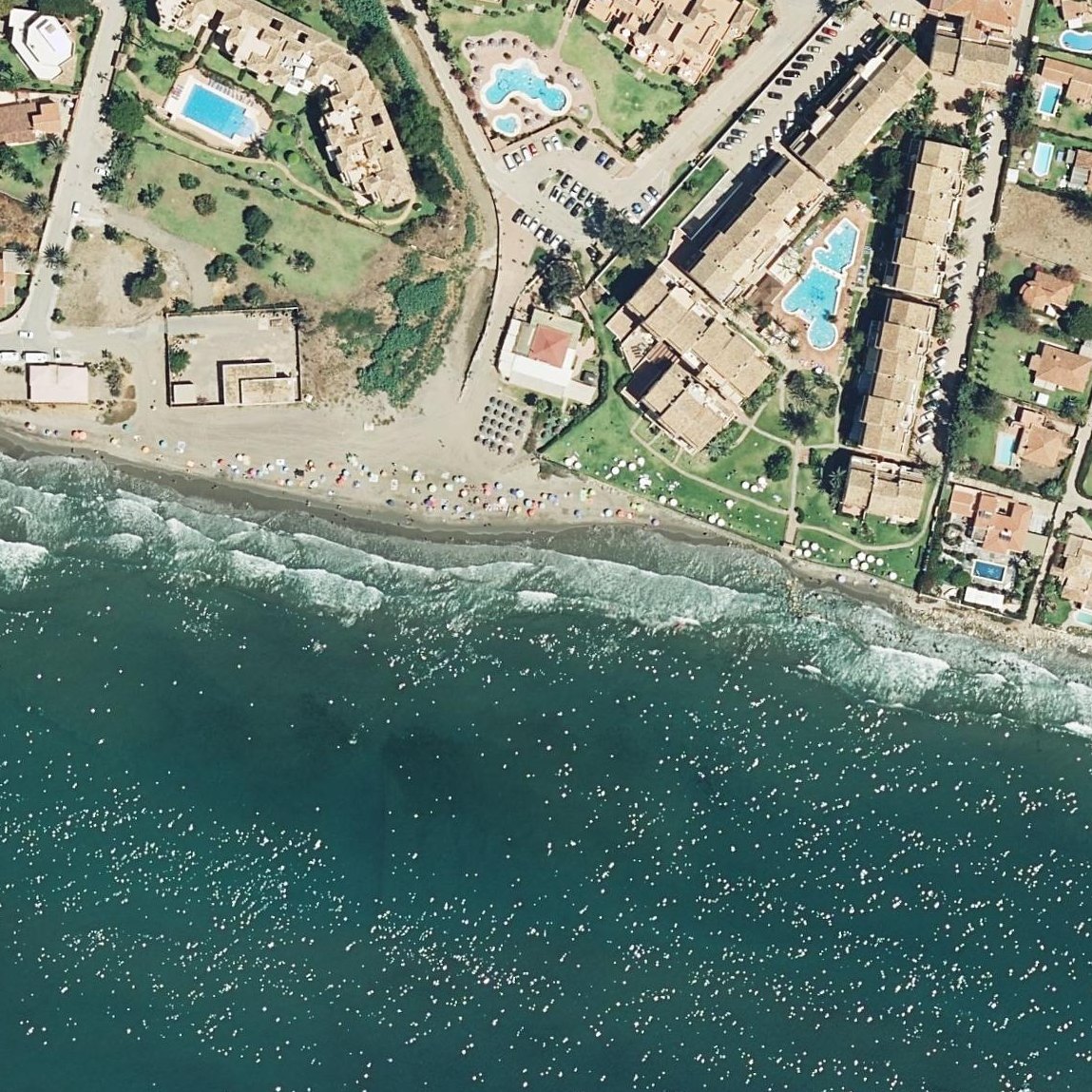 Aerial map of Playa de las Cañas