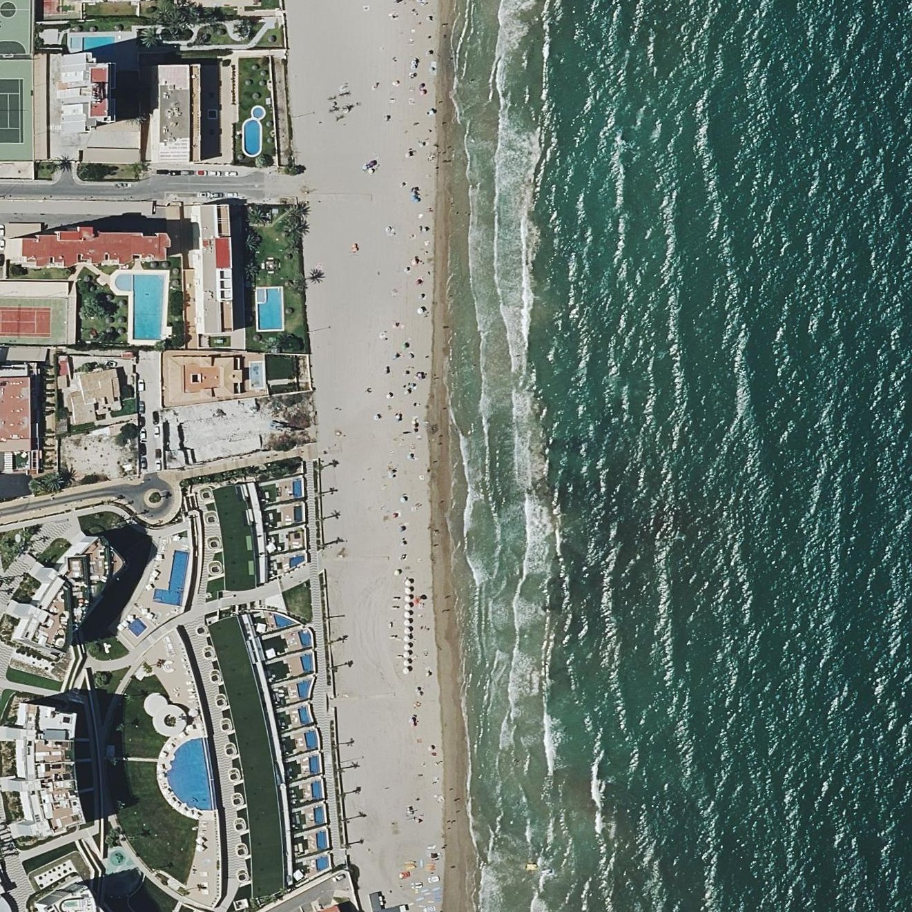 Aerial map of Playa de las Huertas