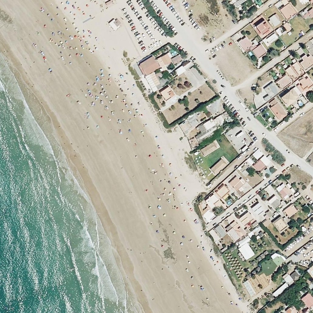 Aerial map of Playa de las Tres Piedras