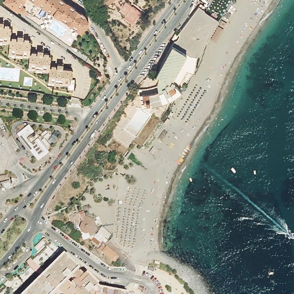 Aerial map of Playa de las Verdas