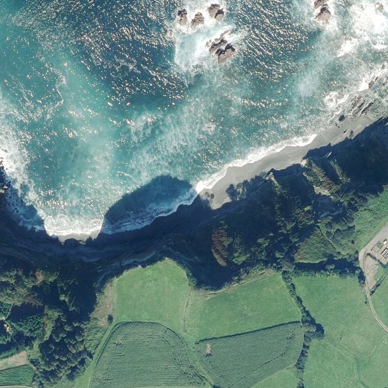Aerial map of Playa de los Castros