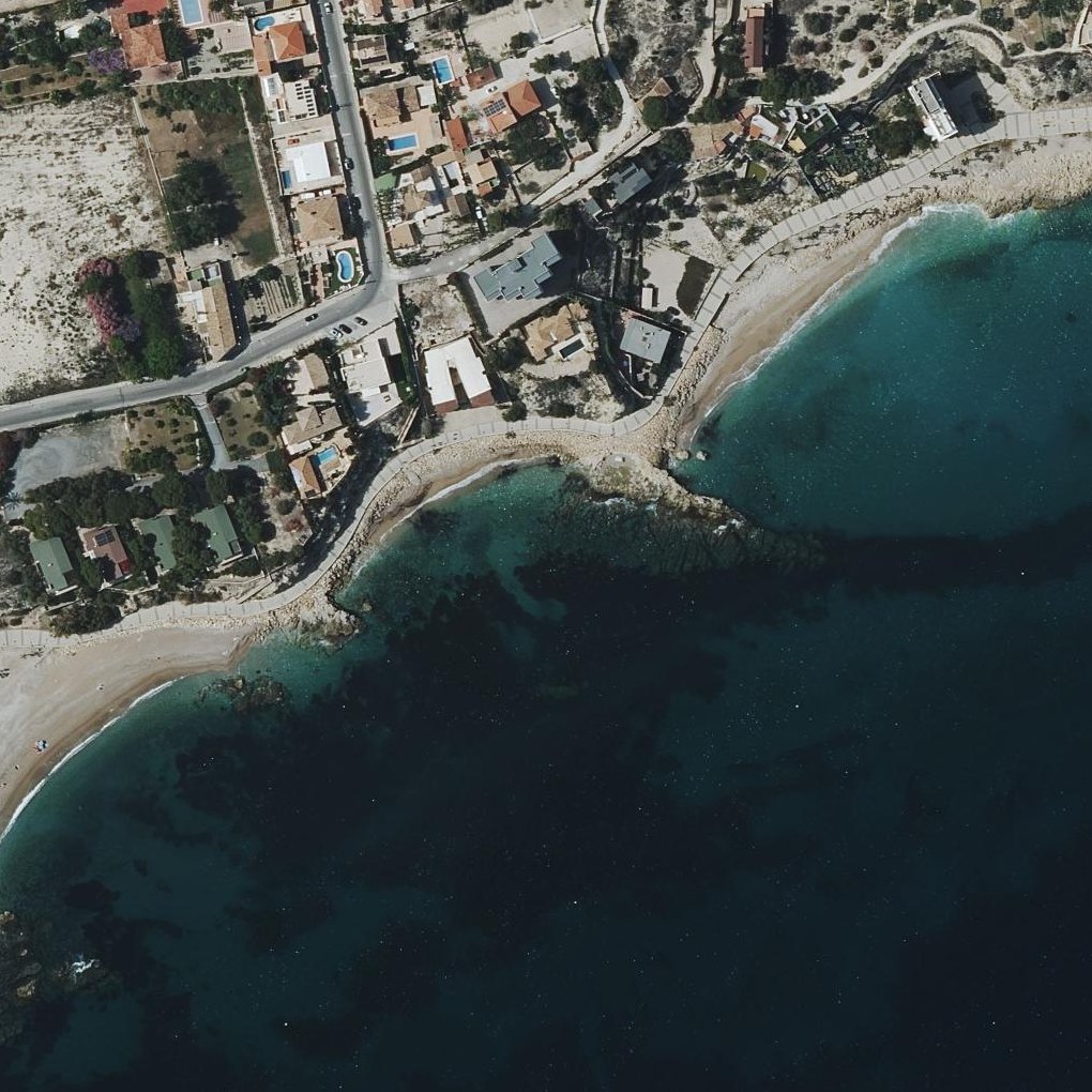 Aerial map of Playa de los Estudiantes