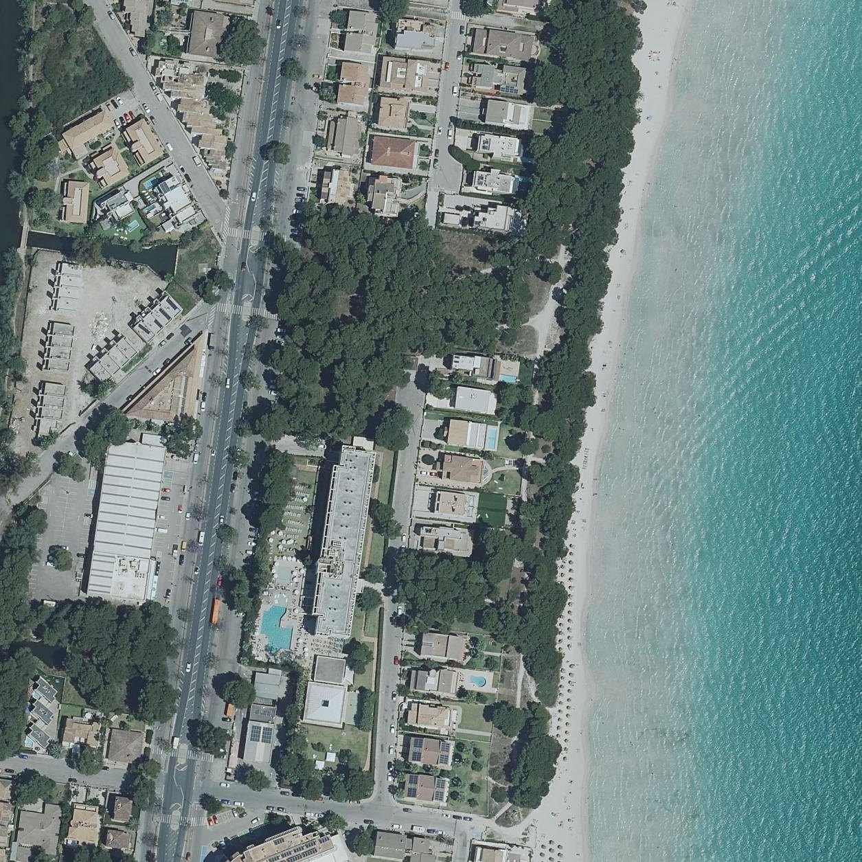 Aerial map of Playa De Los Pinos