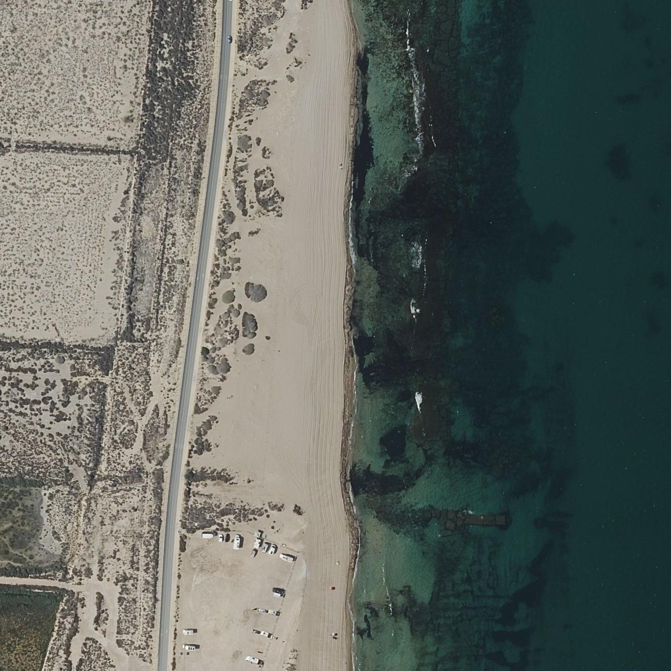 Aerial map of Playa de los Saladares