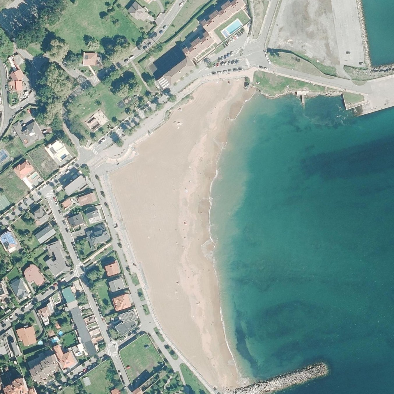Aerial map of Playa de Luanco