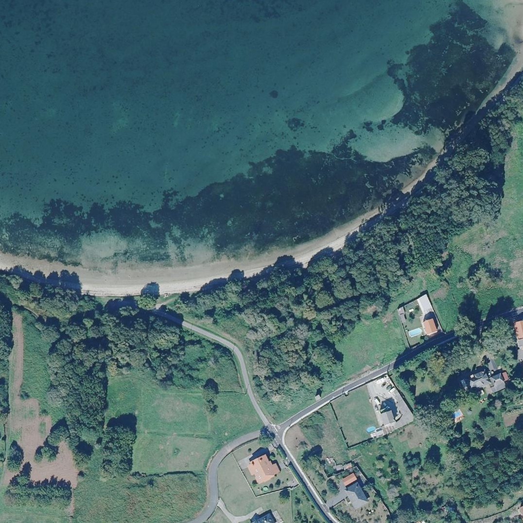 Aerial map of Playa de Maniños