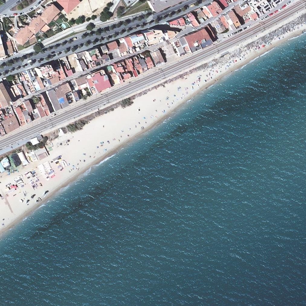 Aerial map of Playa de Montgat Norte