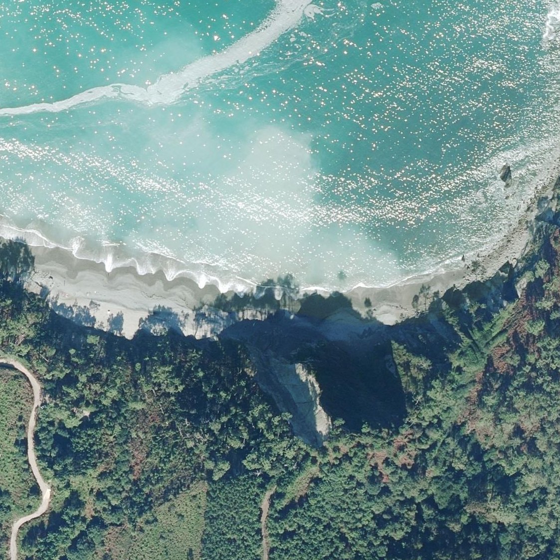 Aerial map of Playa de Oleiros