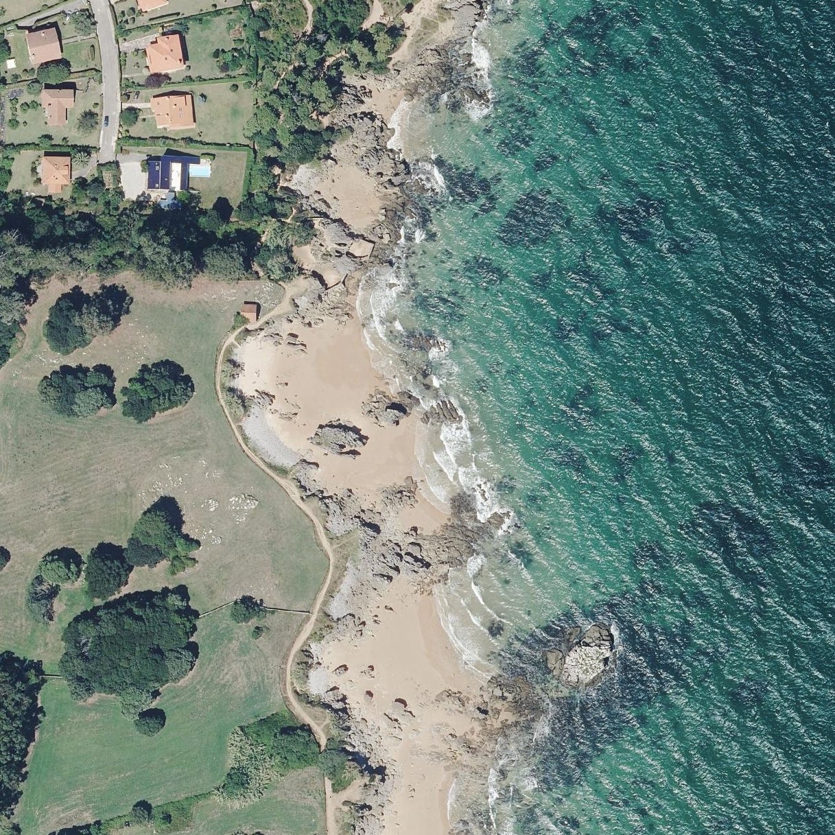 Aerial map of Playa de Peña Pombera