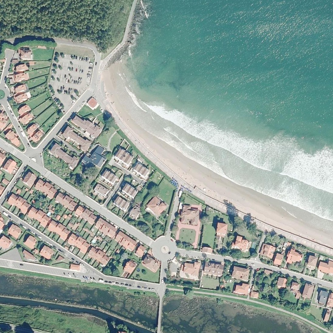 Aerial map of Playa de Ribadesella