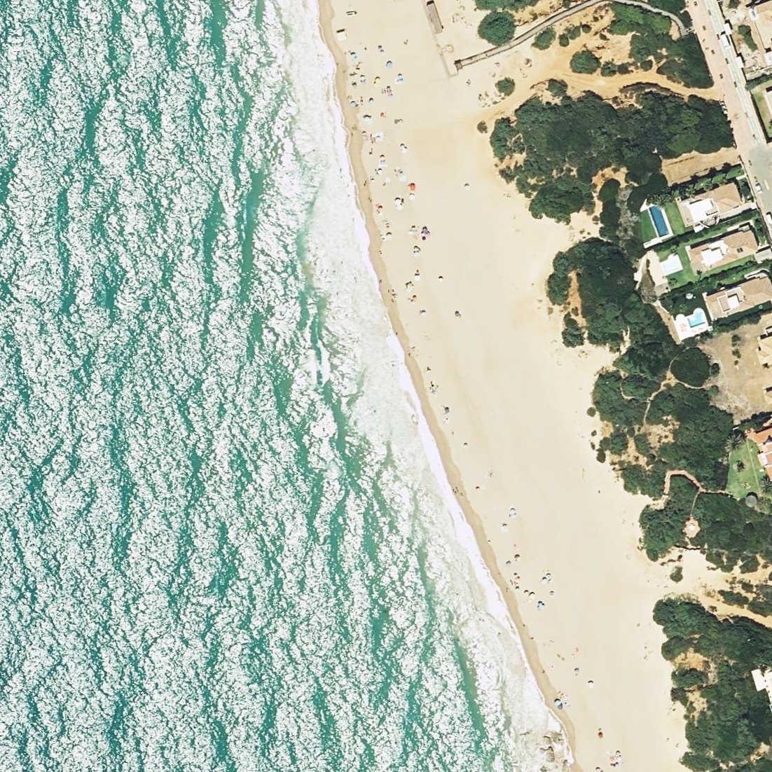 Aerial map of Playa de Roche