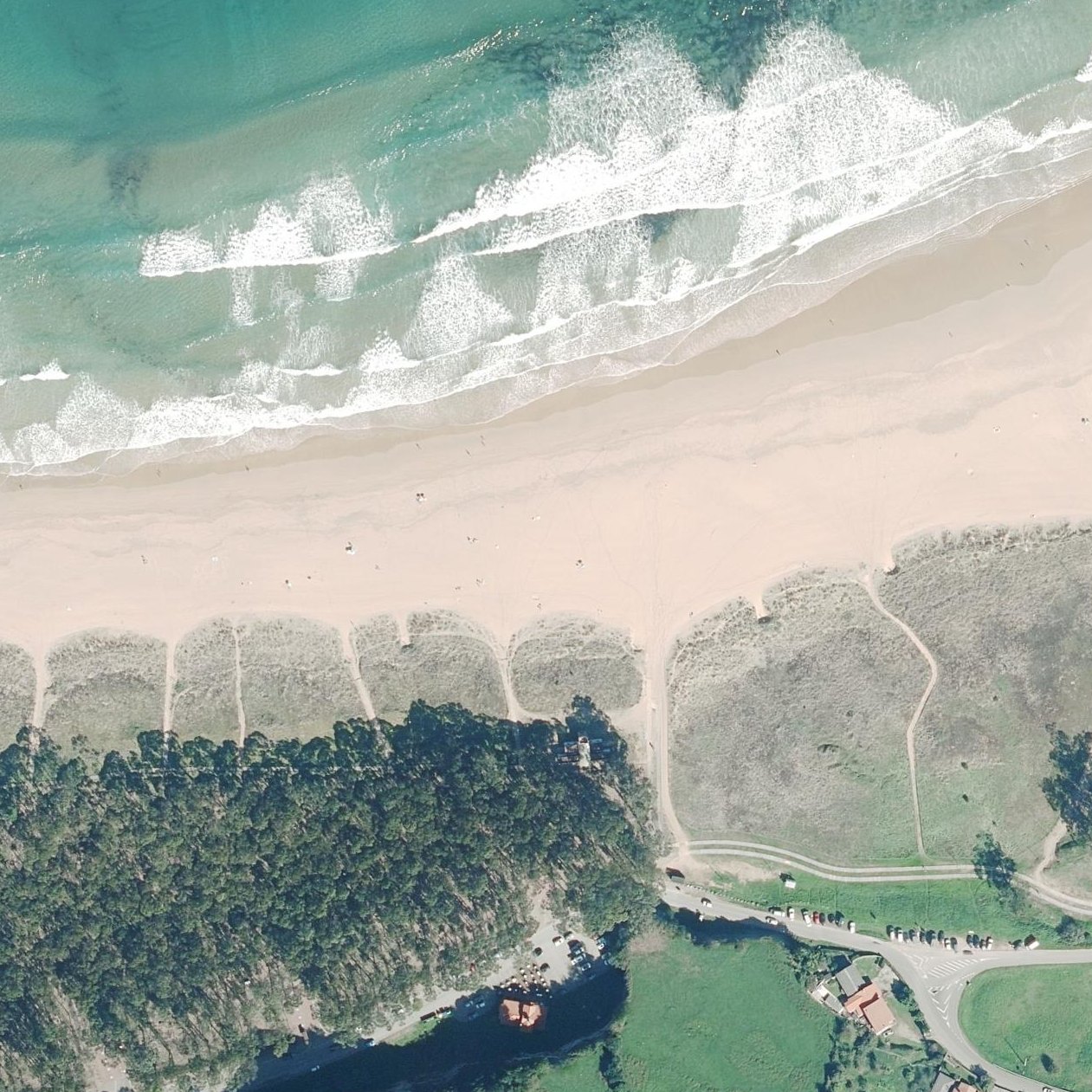 Aerial map of Playa de Rodiles